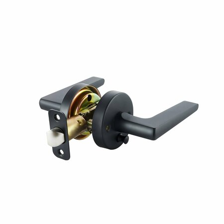 SAPPHIRE Contra Collection Modern Matte Black Privacy Bed/Bath Door Handle with Lock LS-CON40-BK
